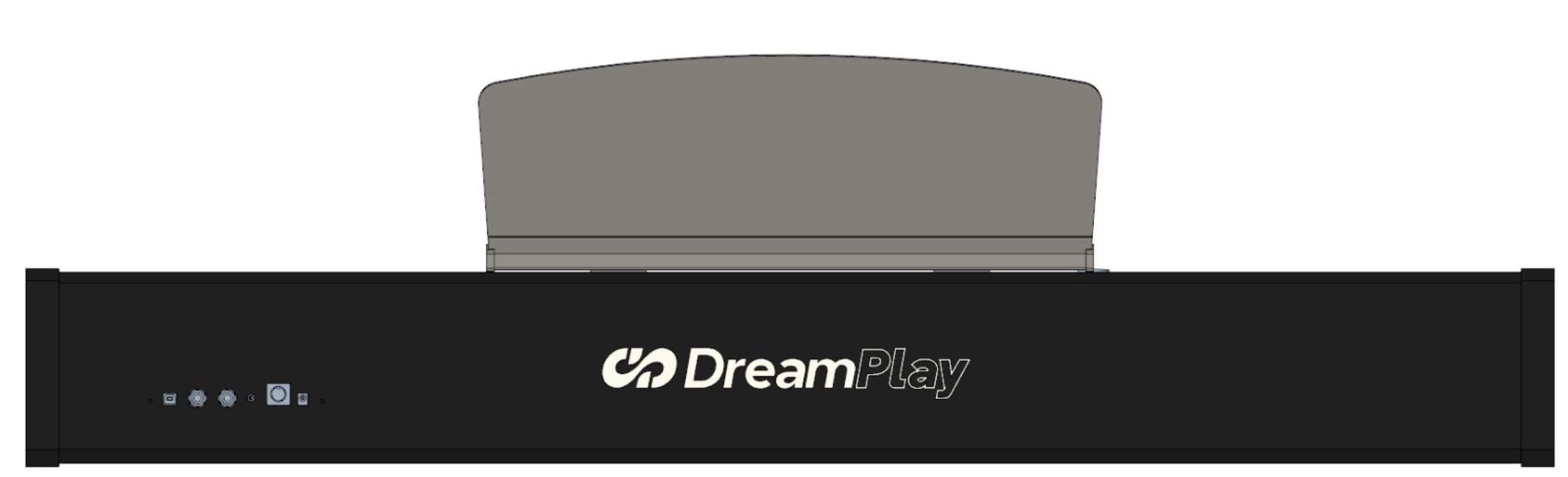 DreamPlay One design render exploring a premium wood-finish enclosure